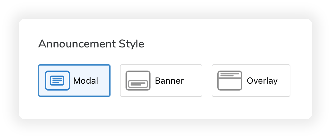 Announcement style picker