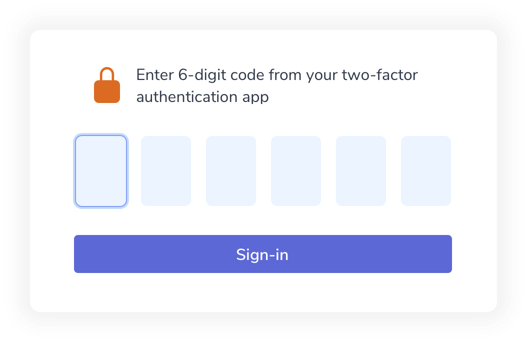 Two Factor authentication form input