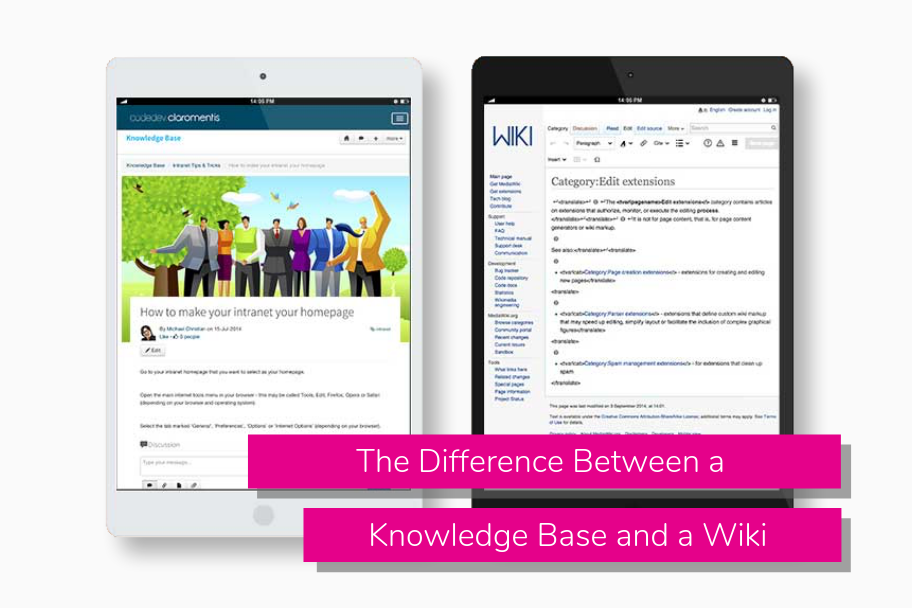 two screens one with old WIKI and one knowledge base article