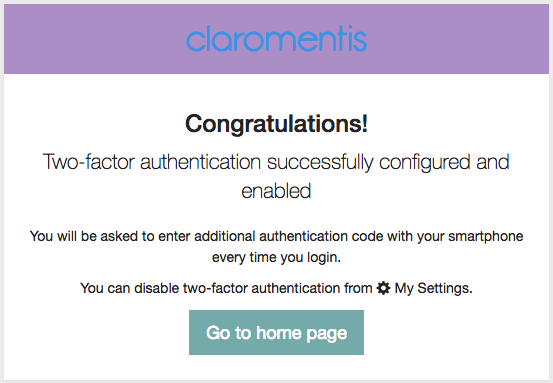 Google Authenticator in Claromentis