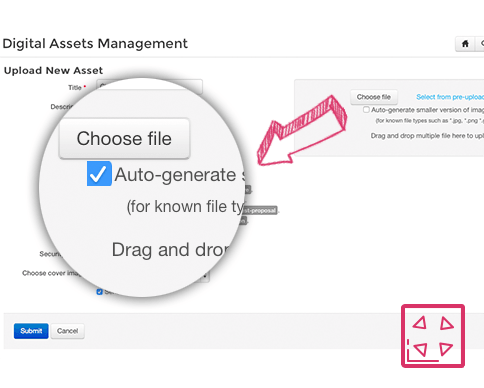 screenshot of automatically generating a range of image file sizes