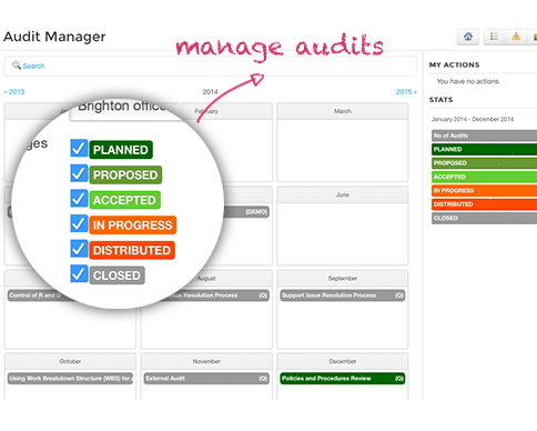 image of audit statuses - screenshot