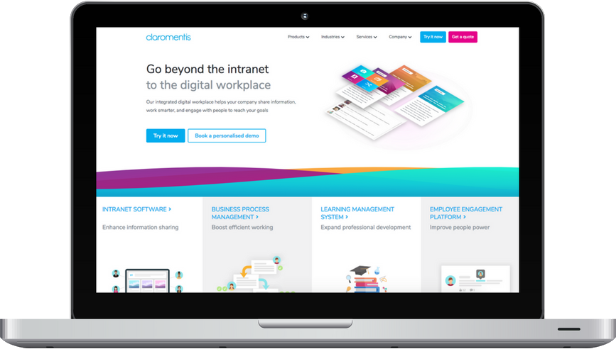 Claromentis homepage 2018