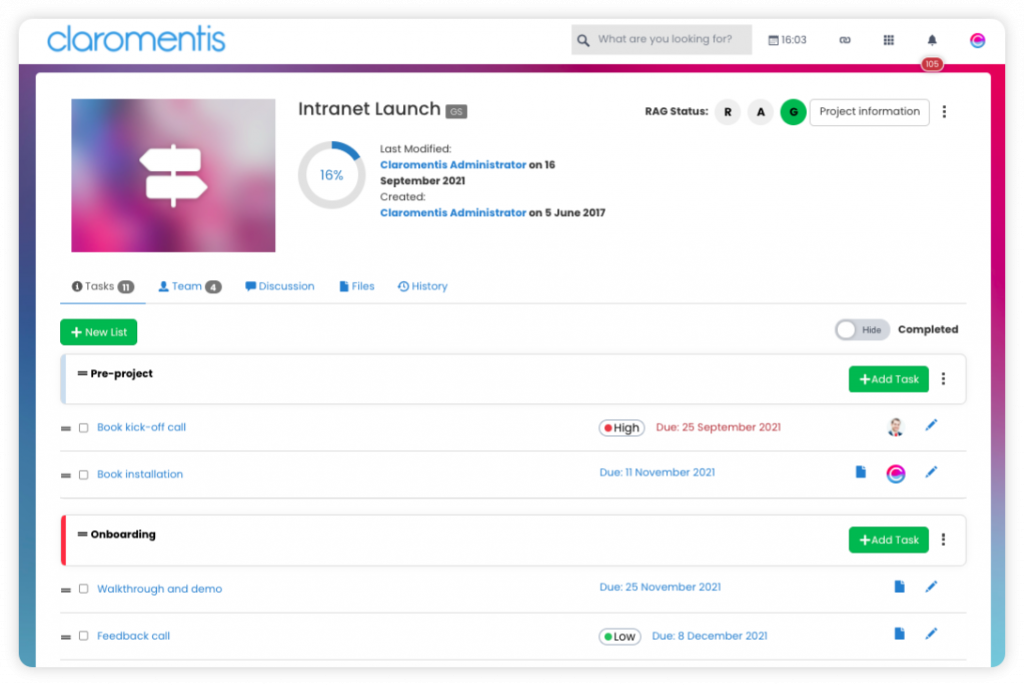 claromentis-project-management-software-dashboard