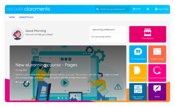 claromentis-discover-support-portal-homepage