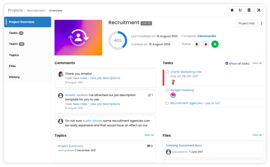 claromentis-project-management-dashboard